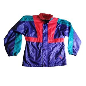 Vintage‎ Rare London Fog Colorblock Windbreaker Jacket Big Ben Zipper 80s Retro